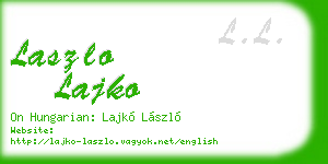 laszlo lajko business card