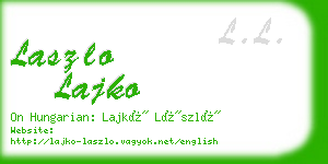 laszlo lajko business card